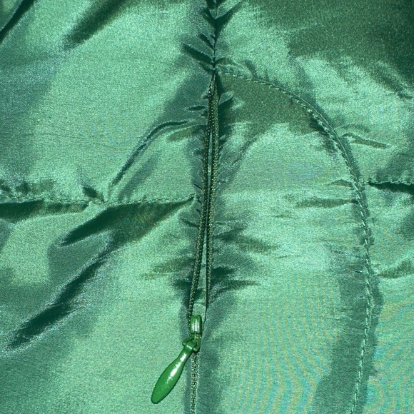 Talbots Emerald Green Puffer Vest Size Small, Soft, Everyday Wear, Fur Trimmed - Picture 5 of 7